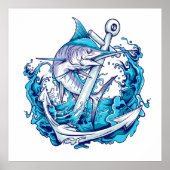 Blue Marlin und Anchor Poster (Vorne)