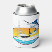 Blue Marlin und Boat Sunset Dosenkühler (Kanne Vorderseite)