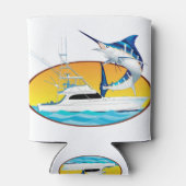 Blue Marlin und Boat Sunset Dosenkühler (Rückseite)