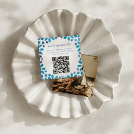 Blue marokkanische Tiles QR Code Wedding Begleitkarte