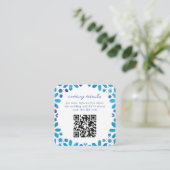 Blue marokkanische Tiles QR Code Wedding Begleitkarte (Stehend Vorderseite)