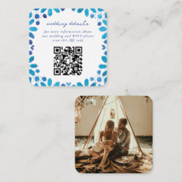 Blue marokkanische Tiles QR Code Wedding Begleitkarte