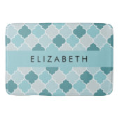 Blue marokkanische Trellis, Quatrefolie, Ihr Name Badematte (Vorderseite)