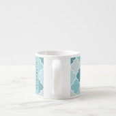 Blue marokkanische Trellis, Quatrefolie, Ihr Name Espressotasse (Rückseite)