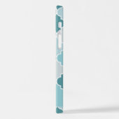 Blue marokkanische Trellis, Quatrefolie, Ihr Name iPhone Hülle (Linke Seite)