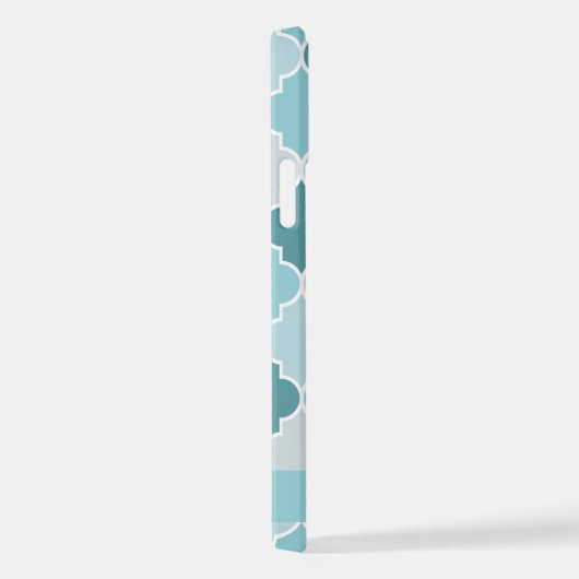 Blue marokkanische Trellis, Quatrefolie, Ihr Name iPhone Hülle (Rechte Seite)