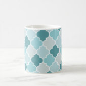 Blue marokkanische Trellis, Quatrefolie, Ihr Name Kaffeetasse (Mittel)