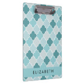 Blue marokkanische Trellis, Quatrefolie, Ihr Name Klemmbrett (Rechts)