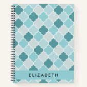 Blue marokkanische Trellis, Quatrefolie, Ihr Name Notizblock (Vorderseite)