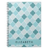Blue marokkanische Trellis, Quatrefolie, Ihr Name Notizblock (Vorderseite)
