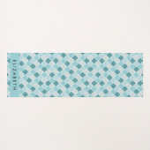 Blue marokkanische Trellis, Quatrefolie, Ihr Name Yogamatte (Rückseite (Horizontal))
