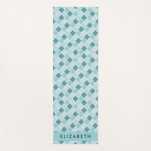 Blue marokkanische Trellis, Quatrefolie, Ihr Name Yogamatte (Vorderseite)