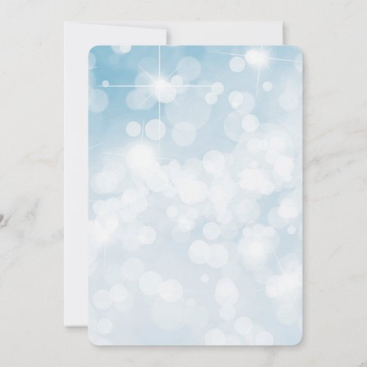 Blue Marqué Lights Silvester Party Einladung (Rückseite)