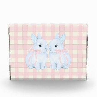 Blue Marshmallow Bunny Rabbits Easter Acrylic Art Fotoblock