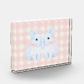 Blue Marshmallow Bunny Rabbits Easter Acrylic Art Fotoblock (Links)