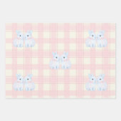 Blue Marshmallow Bunny Rabbits Easter Geschenkpapier Set (Vorderseite 3)
