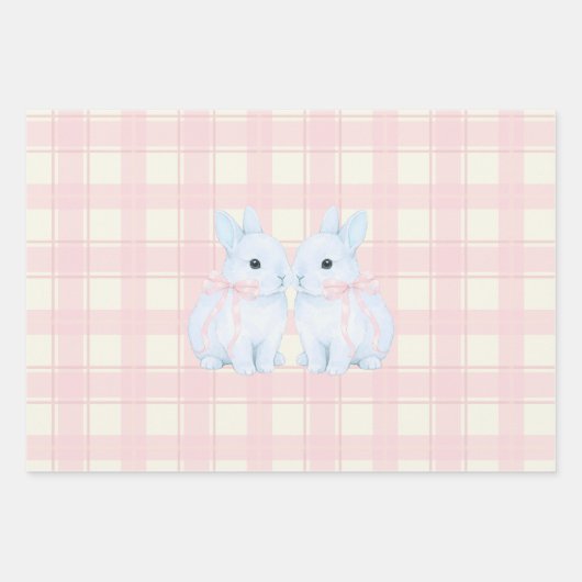 Blue Marshmallow Bunny Rabbits Easter Geschenkpapier Set (Vorderseite)