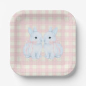 Blue Marshmallow Bunny Rabbits Easter Pappteller (Vorderseite)