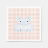 Blue Marshmallow Bunny Rabbits Easter Serviette (Vorderseite)