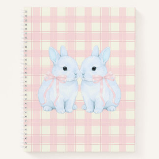 Blue Marshmallow Bunny Rabbits Notizblock