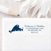 Blue Marthas Vineyard Map Wedding (Insitu)