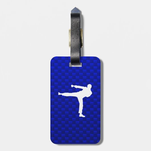 Blue Martial Arts Gepäckanhänger (Rückseite vertikal)
