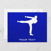 Blue Martial Arts Postkarte (Vorne/Hinten)