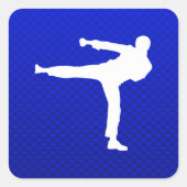 Blue Martial Arts Quadratischer Aufkleber (Vorderseite)