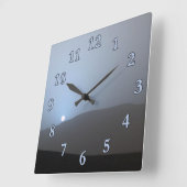 Blue Martian Sunset Quadratische Wanduhr (Winkel)