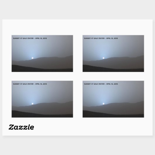 Blue Martian Sunset Rechteckiger Aufkleber (Blatt)