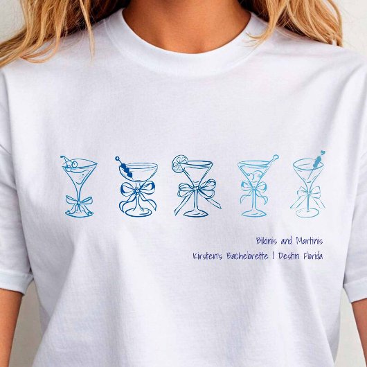 Blue Martini Bachelorette Beach Cover Up oder Slee T-Shirt