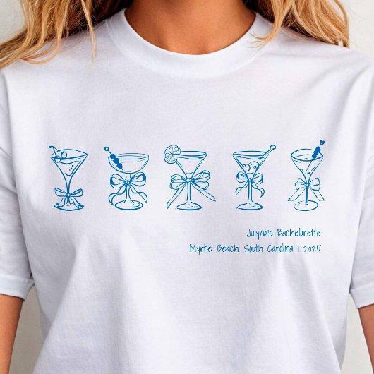 Blue Martini Bachelorette Cover Up oder Sleep T-Shirt