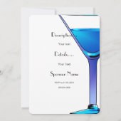 Blue Martini Cocktails Einladung Vorlage (Rückseite)