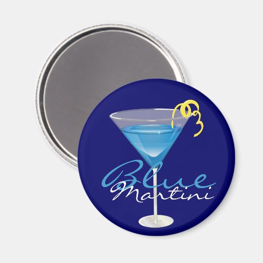 Blue Martini Magnet (Vorderseite/Rückseite)