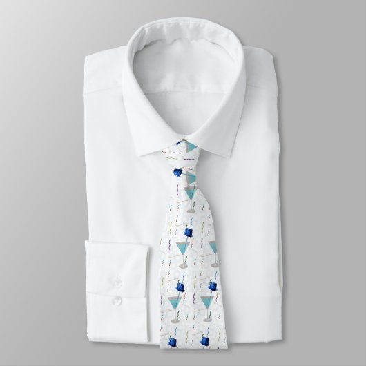 Blue Martini Neujahr Necktie Krawatte (Gebunden)