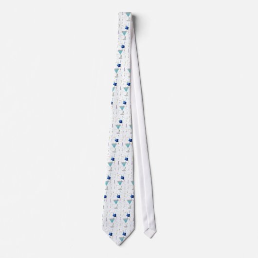 Blue Martini Neujahr Necktie Krawatte (Vorderseite)