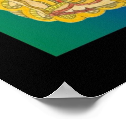 Blue Martini Print Poster (Ecke)