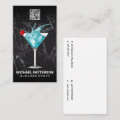 Blue Martini Splash Cocktail Visitenkarte (Vorne/Hinten)