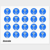 Blue Martini-Sticker Runder Aufkleber (Blatt)