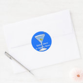 Blue Martini-Sticker Runder Aufkleber (Umschlag)