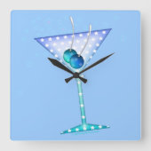 BLUE MARTINI WALL CLOCK QUADRATISCHE WANDUHR (Vorderseite)