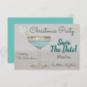 Blue Martini Weihnachts-Party Save the Date (Vorne/Hinten)