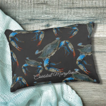 Blue Maryland Crabs Accent Throw Kissen