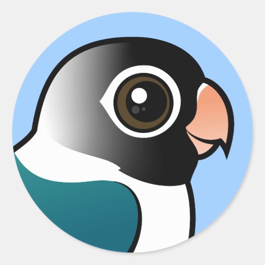 Blue Masked Lovebird Runder Aufkleber (Vorderseite)