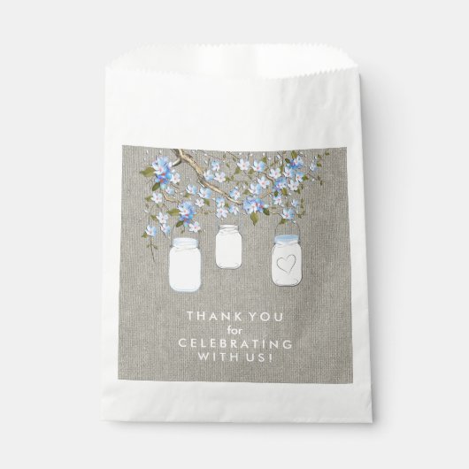 Blue Mason Jar Baby Shower Geschenktütchen (Vorderseite)
