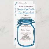Blue Mason Jar Country Weddingprogramme Programm (Vorne/Hinten)