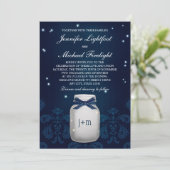 Blue-Mason-Jar der Marine mit Hochzeiten von Firef Einladung (Stehend Vorderseite)