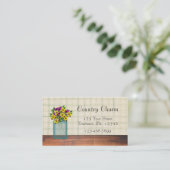 Blue Mason Jar Violas Business Card Visitenkarte (Stehend Vorderseite)