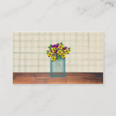Blue Mason Jar Violas Business Card Visitenkarte (Rückseite)