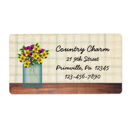 Blue Mason Jar Violas Label (Vorne)